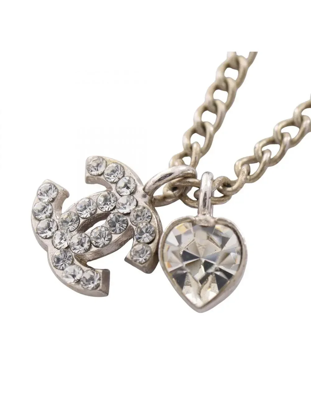 Chanel Cc Logo Heart Pendant Necklace #357805C79B
